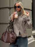 Romane Houndstooth Turtleneck Jacket