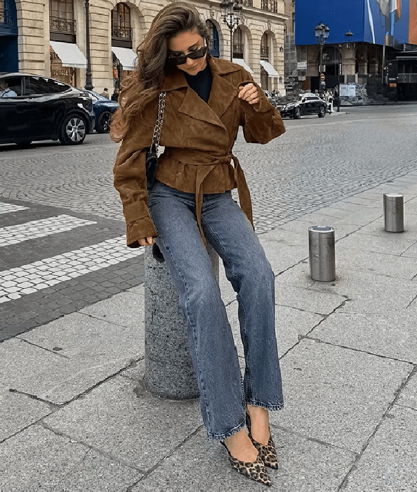 Banbury Faux Suede Belted Wrap Jacket