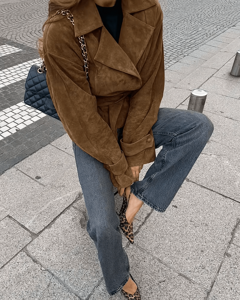Banbury Faux Suede Belted Wrap Jacket