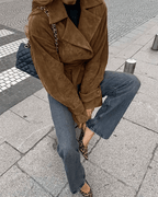 Banbury Faux Suede Belted Wrap Jacket