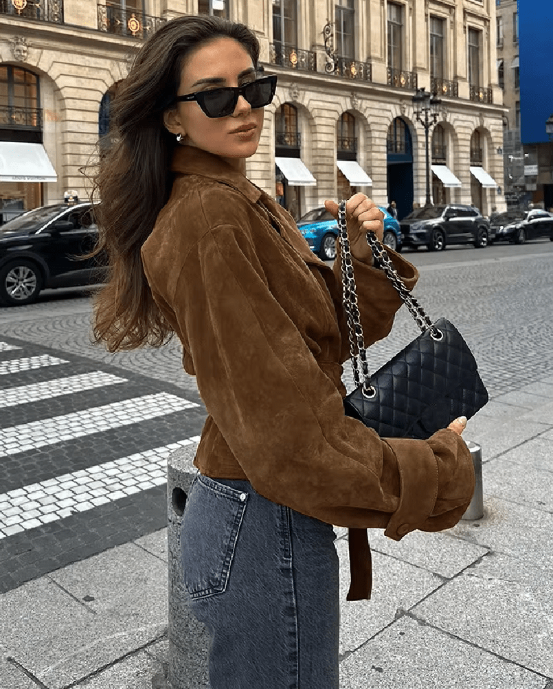 Banbury Faux Suede Belted Wrap Jacket
