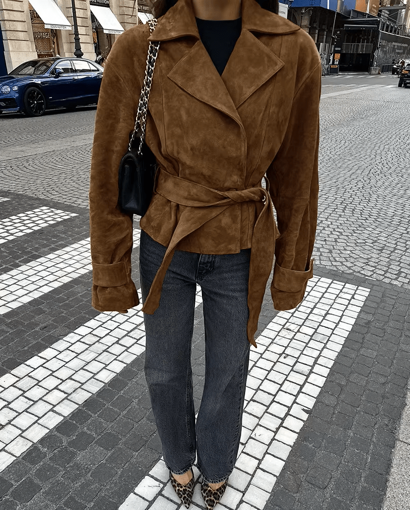 Banbury Faux Suede Belted Wrap Jacket