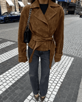 Banbury Faux Suede Belted Wrap Jacket
