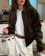 Maven Corduroy Cropped Bomber Jacket