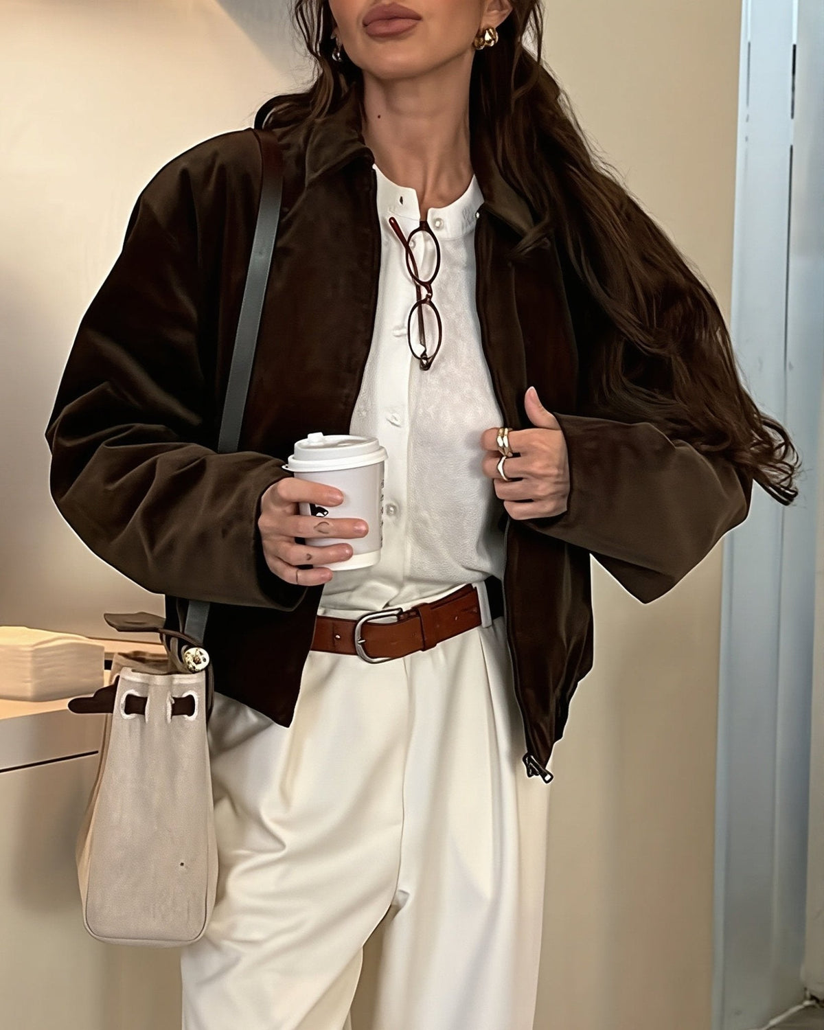 Maven Corduroy Cropped Bomber Jacket