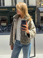 Ferryhill Leopard Faux Fur Jacket street style