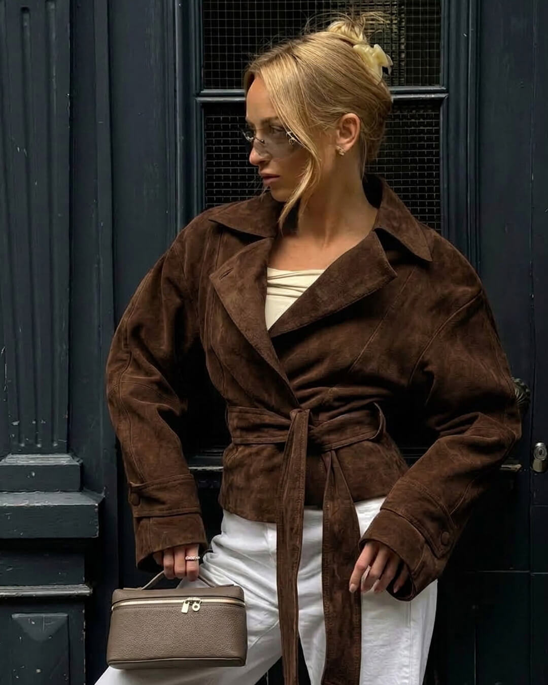 Banbury Faux Suede Belted Wrap Jacket