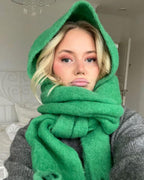 Céleste Tasseled Winter Scarf - Green
