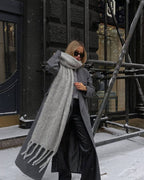 Céleste Tasseled Winter Scarf - Grey