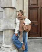 Céleste Tasseled Winter Scarf - Beige