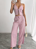 Kendall Striped Halter Top in pink