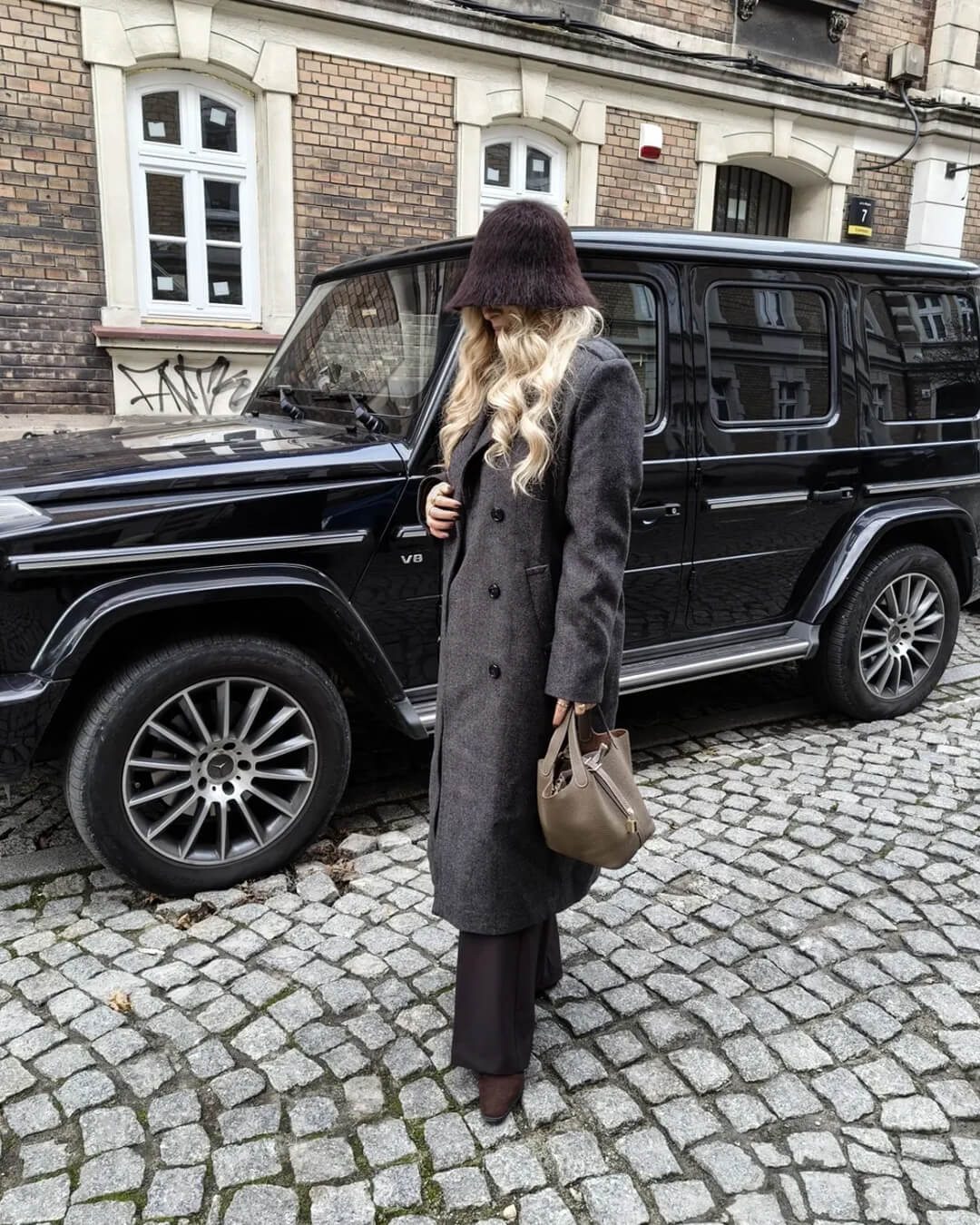 Margot Fuzzy Bucket Hat - Dark Brown