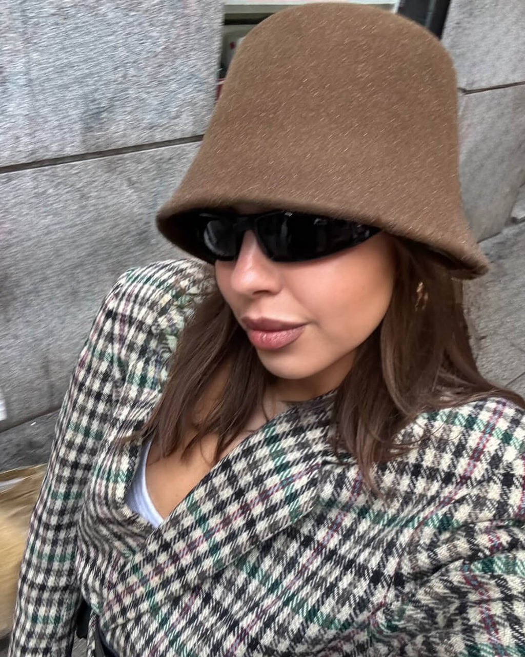 Margot Fuzzy Bucket Hat - Brown