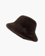 Lison Fluffy Bucket Hat - Dark Brown