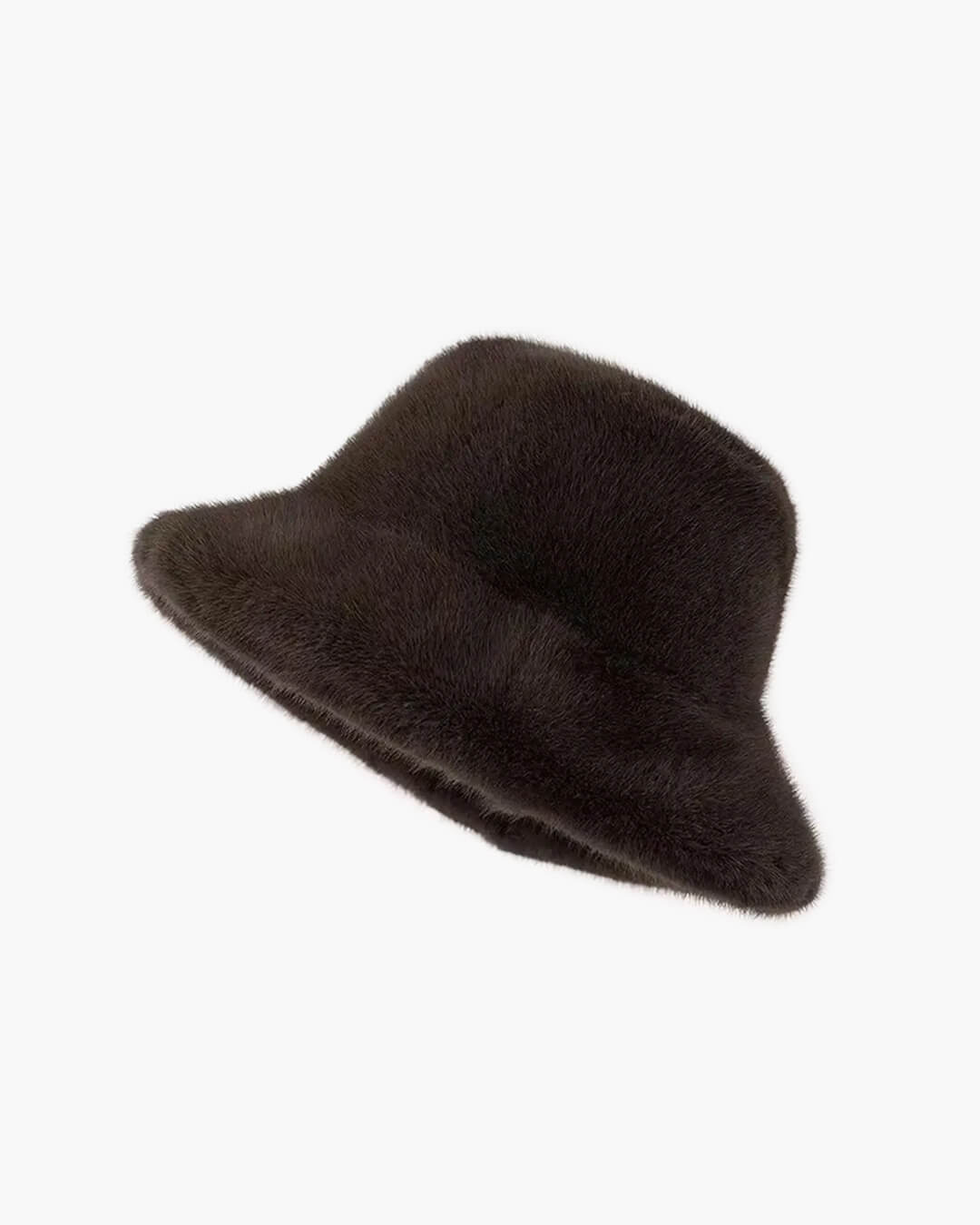 Lison Fluffy Bucket Hat - Dark Brown