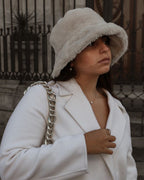 Lison Fluffy Bucket Hat - Beige