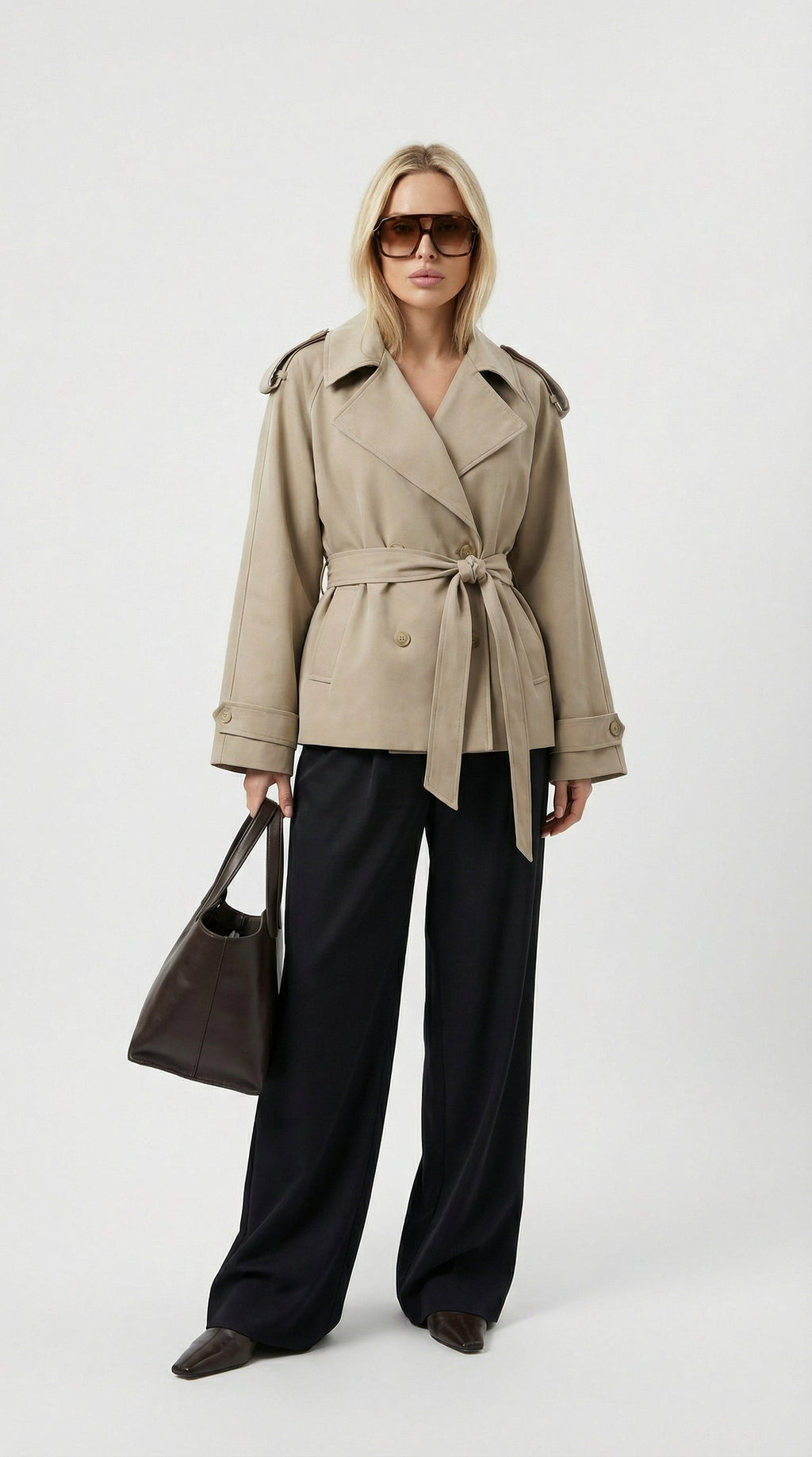 Capucine Belted Khaki Trench