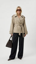 Capucine Belted Khaki Trench