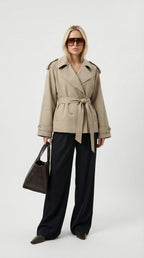 Capucine Belted Khaki Trench