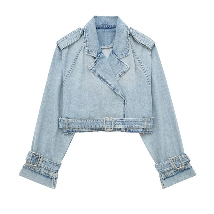 Verona Trench Jacket in Denim
